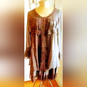 Vintage Dusty Brown Pretty Angel Dress